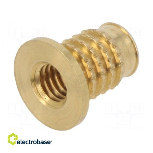 Threaded insert | brass | M6 | BN 37896 | L: 12.3mm | for plastic paveikslėlis 2