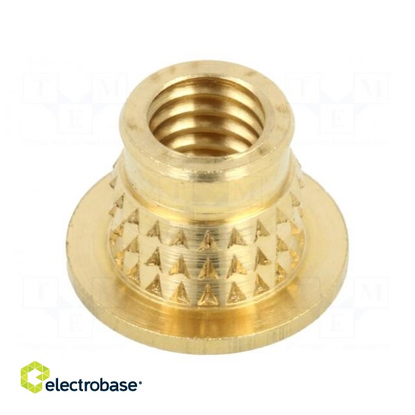 Threaded insert | brass | M6 | BN 37896 | L: 7.7mm | for plastic paveikslėlis 1