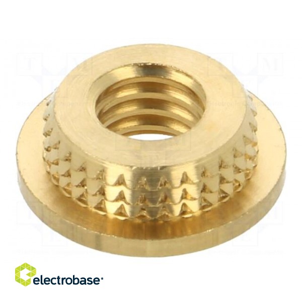 Threaded insert | brass | M6 | BN 37905 | L: 3mm | for plastic paveikslėlis 1