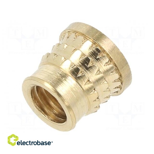 Threaded insert | brass | M6 | L: 7.7mm | for plastic | MULTISERT® paveikslėlis 1