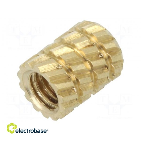 Threaded insert | brass | without coating | M3 | L: 5.9mm | Øout: 4.5mm
