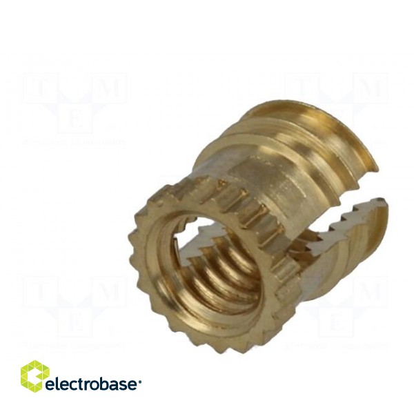 Threaded insert | brass | without coating | M3 | BN: 1046 | L: 4.72mm paveikslėlis 2