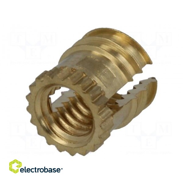 Threaded insert | brass | without coating | M3 | BN: 1046 | L: 4.72mm paveikslėlis 1