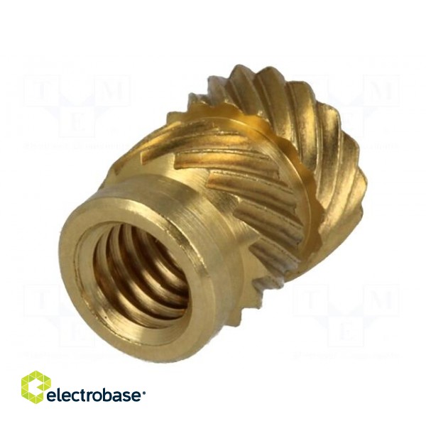 Threaded insert | brass | without coating | M4 | BN: 1052 | L: 8.2mm image 1