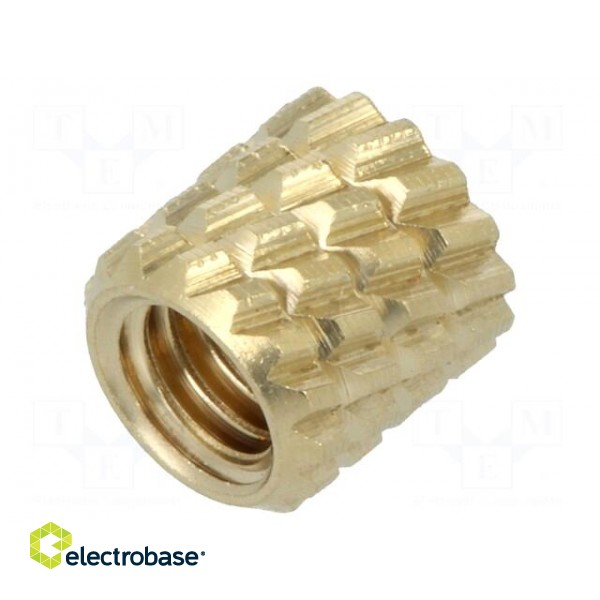 Threaded insert | brass | without coating | M5 | L: 5.9mm | Øout: 7mm