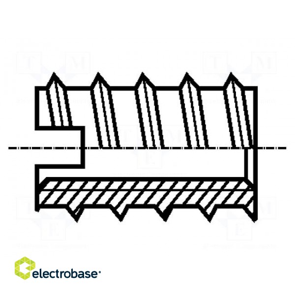 Threaded insert | brass | without coating | M5 | BN: 242 | L: 12mm