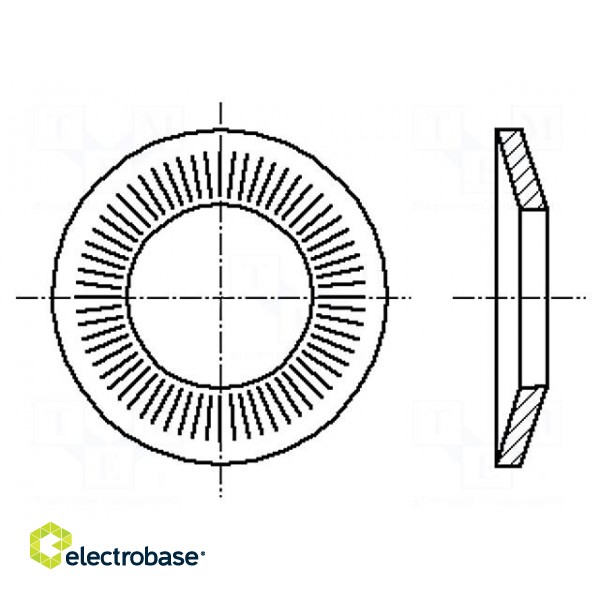Washer | conical | M12 | D=27mm | h=3.1mm | spring steel | Plating: zinc