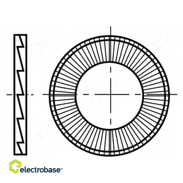 Washer | internally serrated,externally serrated | M20 | D=30.7mm