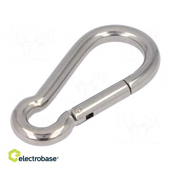 Carabiner | acid resistant steel A4 | for rope | L: 100mm | 10mm