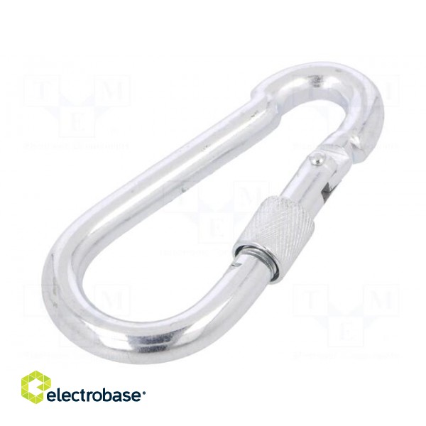 Carabiner | steel | for rope | L: 100mm | zinc | 10mm | with protection