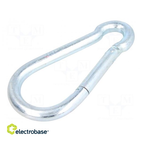Snap hook | steel | for rope | 160mm | zinc | Size: 13mm