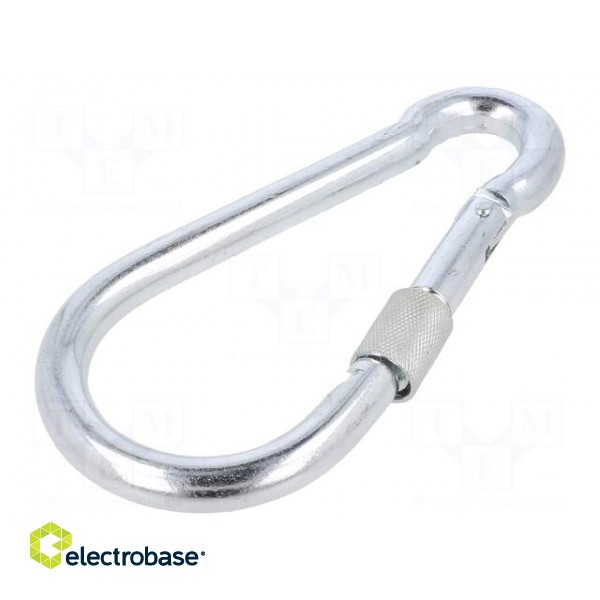 Carabiner | steel | for rope | L: 160mm | zinc | 13mm | with protection