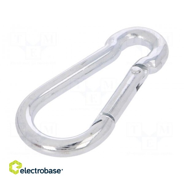 Snap hook | steel | for rope | 60mm | zinc | Size: 6mm