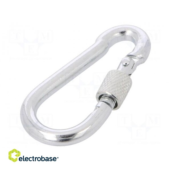 Snap hook | steel | for rope | 60mm | zinc | Size: 6mm | with protection