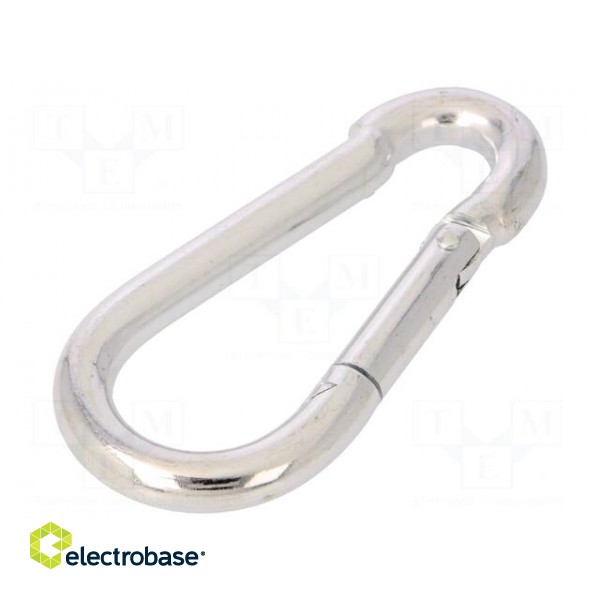 Snap hook | steel | for rope | 70mm | zinc | Size: 7mm