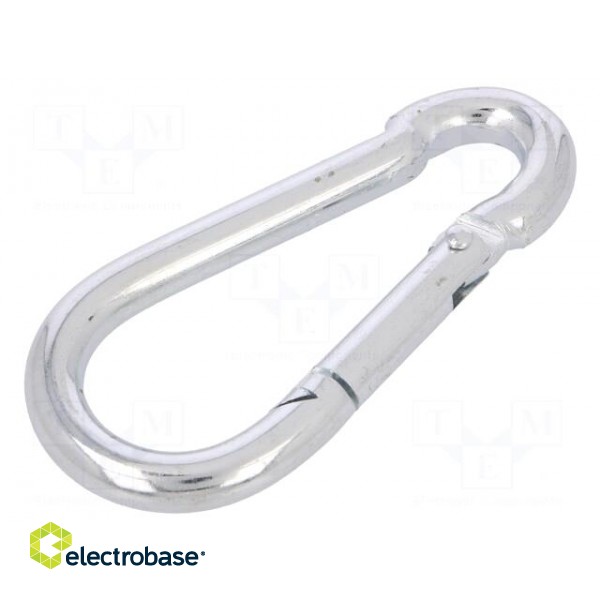 Snap hook | steel | for rope | 80mm | zinc | Size: 8mm