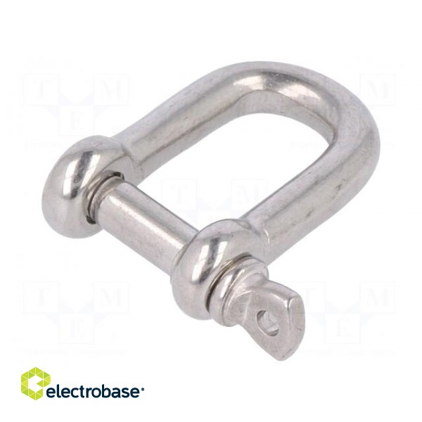 Dee shackle | acid resistant steel A4 | for rope | 5mm