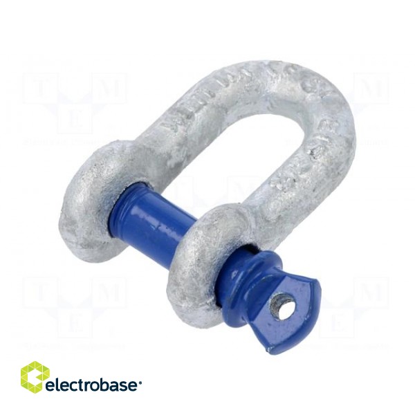 Dee shackle | steel | for rope | zinc | Size: 10mm,3/8"