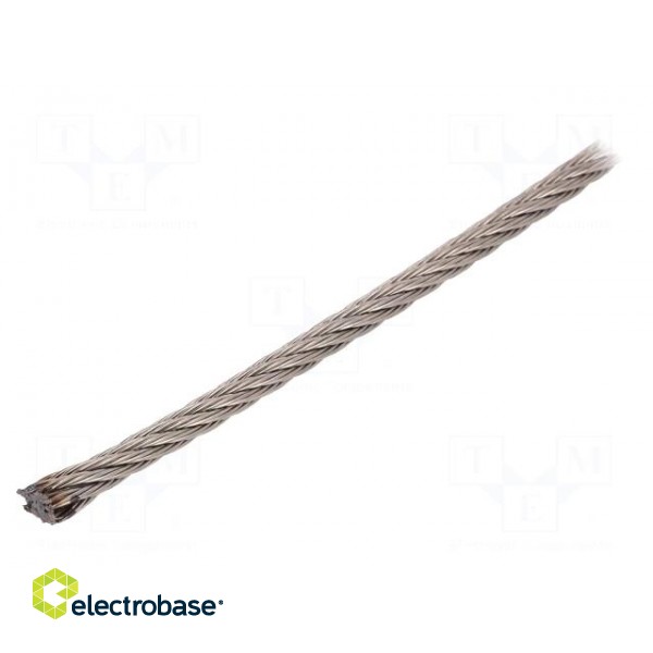 Rope | acid resistant steel A4 | Ørope: 5mm | L: 10m | Rope plexus: 7x7