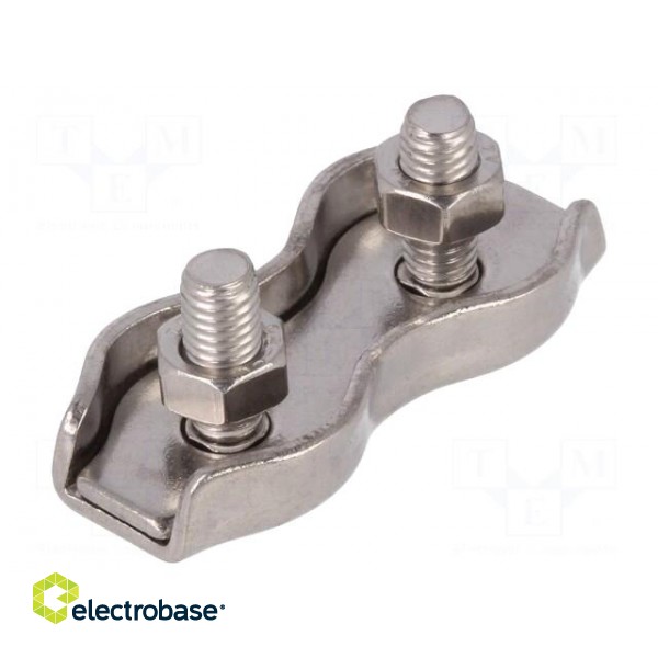 Rope clamp duplex | acid resistant steel A4 | for rope | Ørope: 4mm image 2