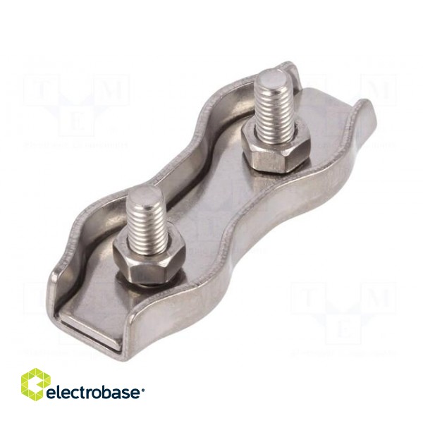 Rope clamp duplex | acid resistant steel A4 | for rope | Ørope: 5mm фото 2