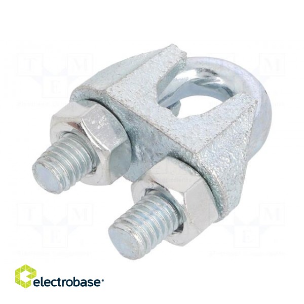 Rope clamp wire | steel | for rope | Ørope: 12mm | zinc | DIN 741