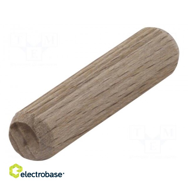 Assembly stud | wood (beech) | Ø: 10mm | L: 40mm | 120pcs. paveikslėlis 1