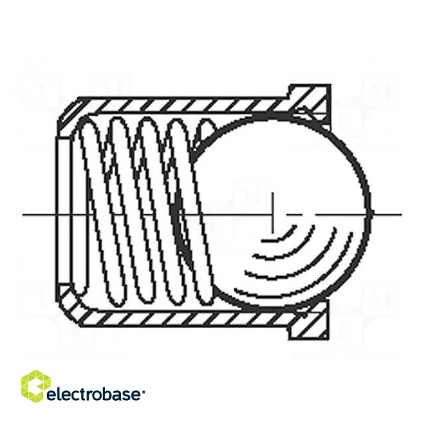 Ball latch | A2 stainless steel | BN 13376 | L: 7mm | Ømount.hole: 6mm