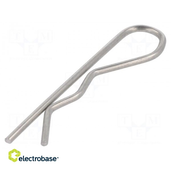 Cotter pin | stainless steel | Ø: 2mm | L: 57mm | Shaft dia: 9÷14mm