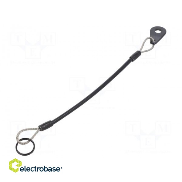 Retaining cable | Plating: PVC | stainless steel | 150mm | Body: black