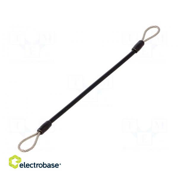 Retaining cable | Plating: PVC | stainless steel | 150mm | Body: black