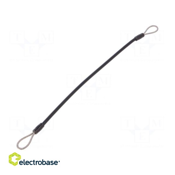 Retaining cable | Plating: PVC | stainless steel | 500mm | Body: black