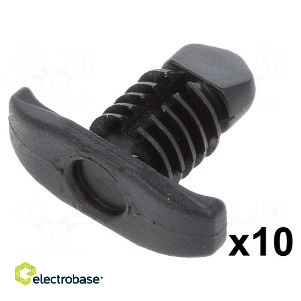 Gasket clip | 10pcs | Ford | L: 10.7mm | polyamide | black | Øhead: 13.6mm image 1