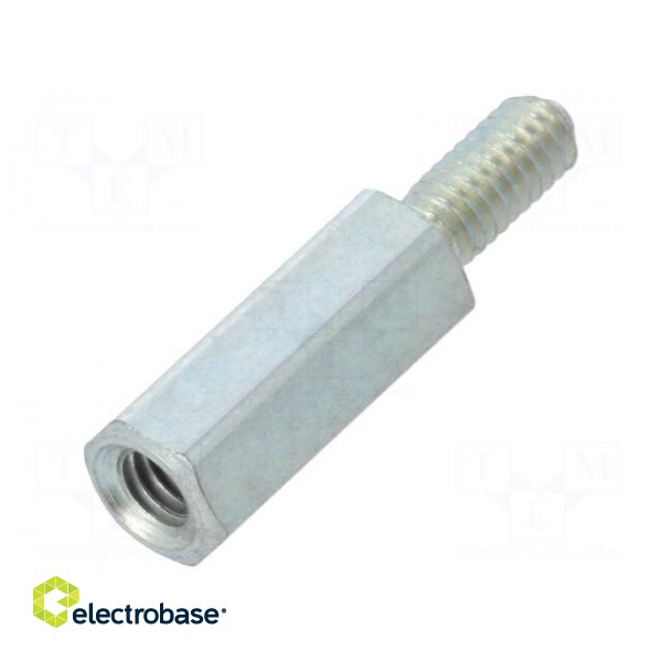 Screwed spacer sleeve | 10mm | Int.thread: M2,5 | Ext.thread: M2,5