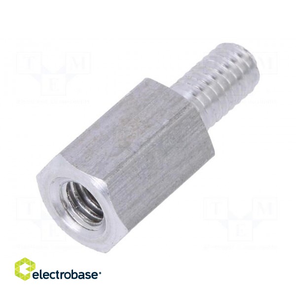 Screwed spacer sleeve | 10mm | Int.thread: M4 | Ext.thread: M4