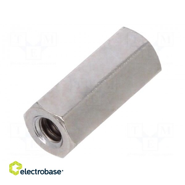 Screwed spacer sleeve | 12mm | Int.thread: UNC4-40 | hexagonal