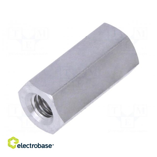 Screwed spacer sleeve | 15mm | Int.thread: M4 | hexagonal | aluminium