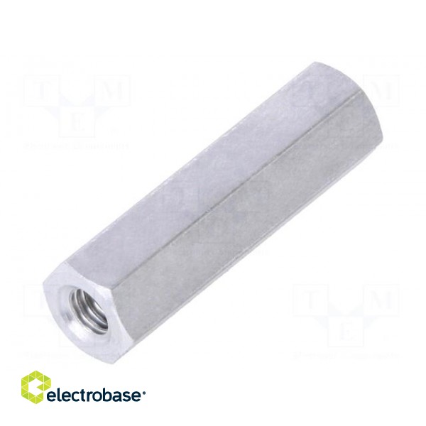 Screwed spacer sleeve | 20mm | Int.thread: M3 | hexagonal | aluminium