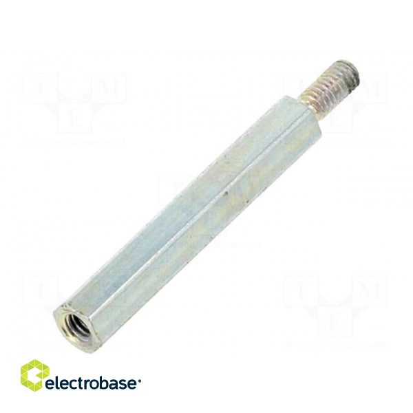 Screwed spacer sleeve | 25mm | Int.thread: M2,5 | Ext.thread: M2,5