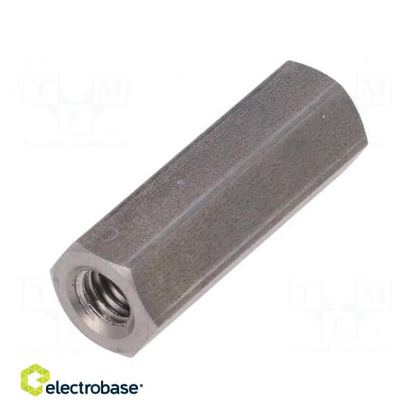 Screwed spacer sleeve | Int.thread: M6 | 30mm | hexagonal