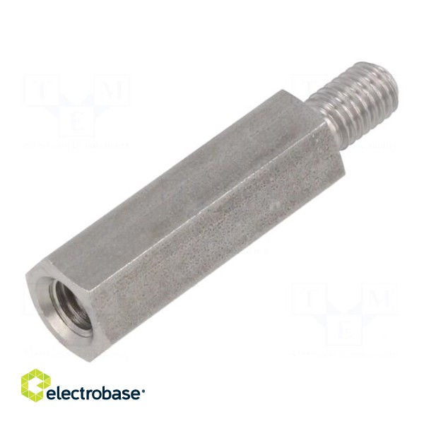 Screwed spacer sleeve | Int.thread: M8 | 40mm | Ext.thread: M8