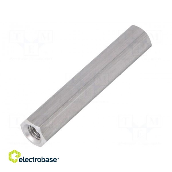 Screwed spacer sleeve | Int.thread: M5 | 45mm | hexagonal | aluminium