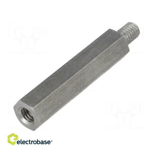 Screwed spacer sleeve | Int.thread: M6 | 45mm | Ext.thread: M6