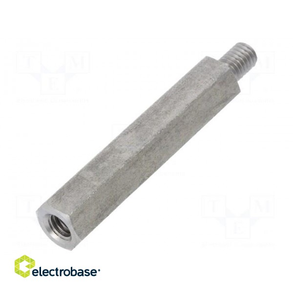 Screwed spacer sleeve | Int.thread: M6 | 50mm | Ext.thread: M6