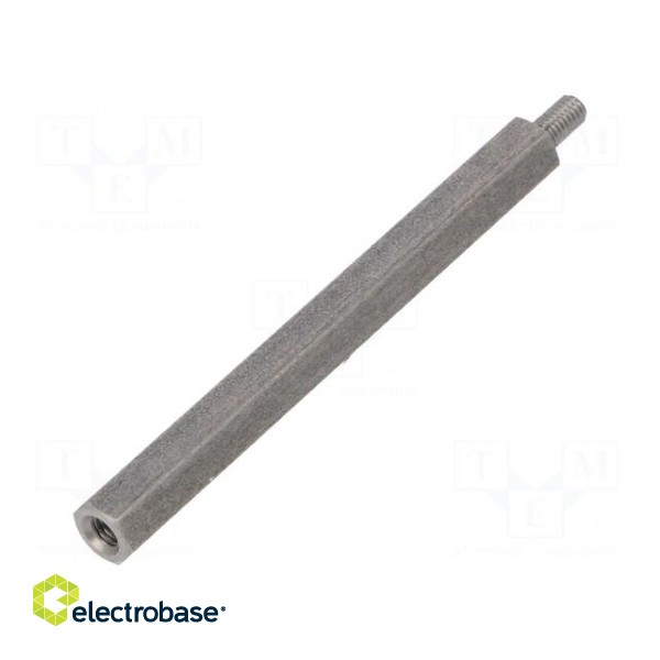 Screwed spacer sleeve | 55mm | Int.thread: M3 | Ext.thread: M3