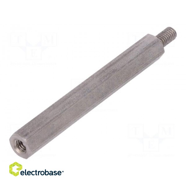 Screwed spacer sleeve | Int.thread: M4 | 55mm | Ext.thread: M4