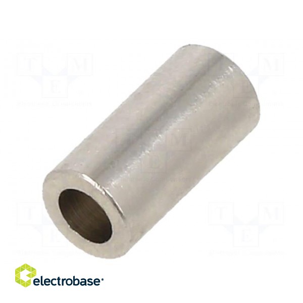 Spacer sleeve | 10mm | cylindrical | brass | nickel | Out.diam: 5mm