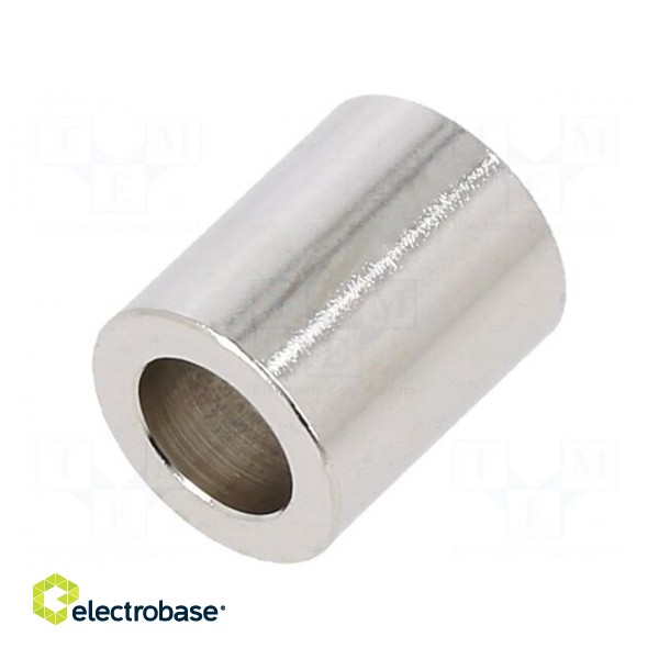 Spacer sleeve | 12mm | cylindrical | brass | nickel | Out.diam: 10mm