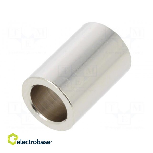 Spacer sleeve | 18mm | cylindrical | brass | nickel | Out.diam: 12mm