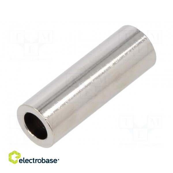 Spacer sleeve | 30mm | cylindrical | brass | nickel | Out.diam: 10mm